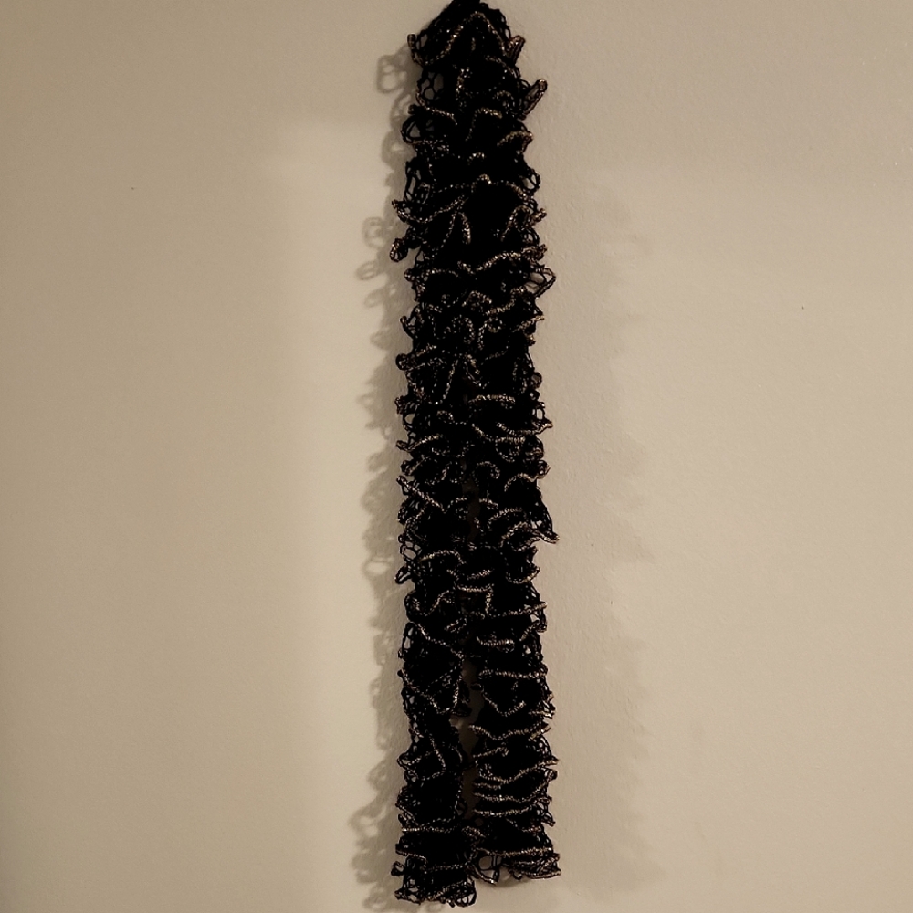 Black & Gold Handmade Ruffled Scarf